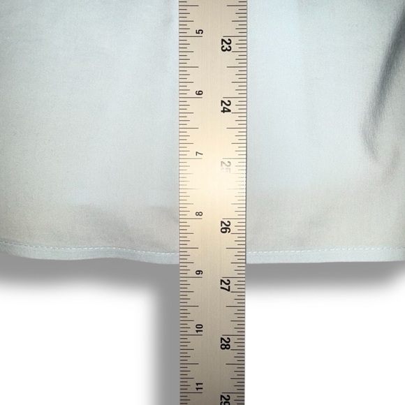 FOXCROFT Gwen Ruffle Non-Iron Stretch Button-Up Sleeveless Shirt Blue Whisper 18 - Picture 12 of 12